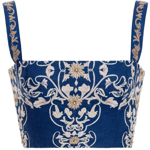 Agua By Agua Bendita top cacao ribbons - blu