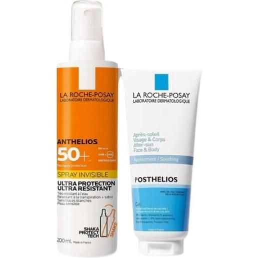 La Roche Posay anthelios shaka spf50+ spray invisibile protezione solare 200ml + posthelios latte doposole 75ml