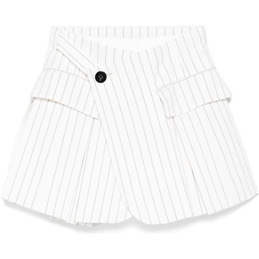 sacai shorts a righe - bianco