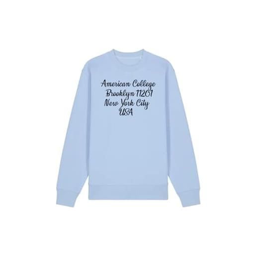 AMERICAN COLLEGE USA, set di 2 pezzi, uomo, donna, felpa e pantaloni, sweat shirt, pant, felpa, maglione, pantaloni, sportivi, lotto di 2, unisex, modello acs25set4 sky blue l