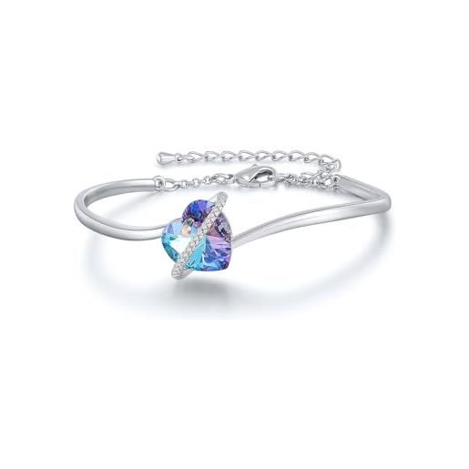 Bracciale rigido a forma di cuore con chiusura fatto a mano, argento ossidato, gioielli turchi Kazaziye - Italia