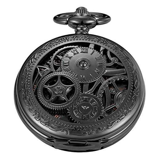 Orologio Da Taschino Meccanico A Carica Manuale SEWOR - Stile Classico Con Catena E Scatola Regalo - Foto 7