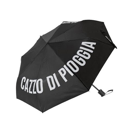 Fisura - parapluie pliable original cazzo di pioggia noir. Modèle automatique féminin. Facile à transporter. Coupe-vent et robuste, idéal en déplacement. Diamètre ouvert: 96 cm. 