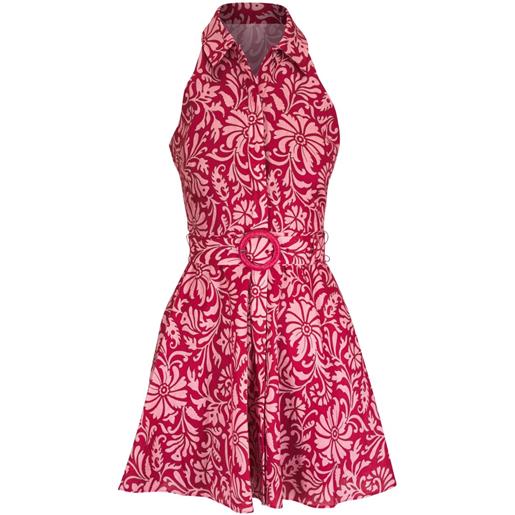 Veronica Beard abito beau a fiori con cintura - rosa