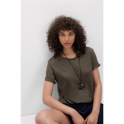 Intimissimi maglia manica corta in lino the pure linen verde