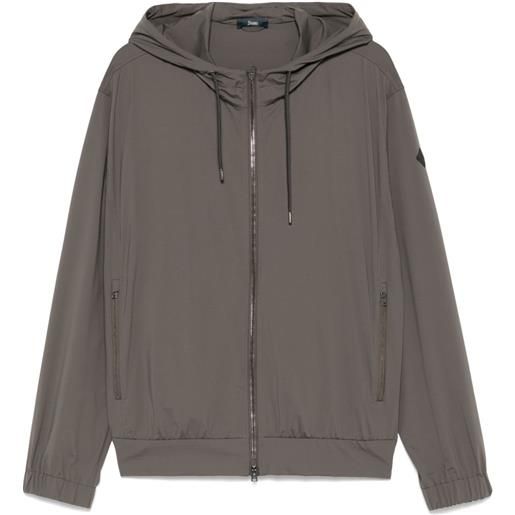 Herno felpa con cappuccio e zip - marrone