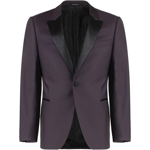 Emporio Armani blazer in lana vergine - blu