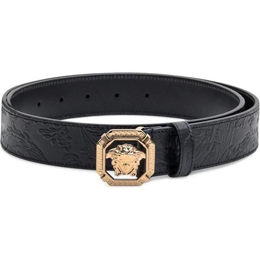 Versace cintura medusa goffrata - nero