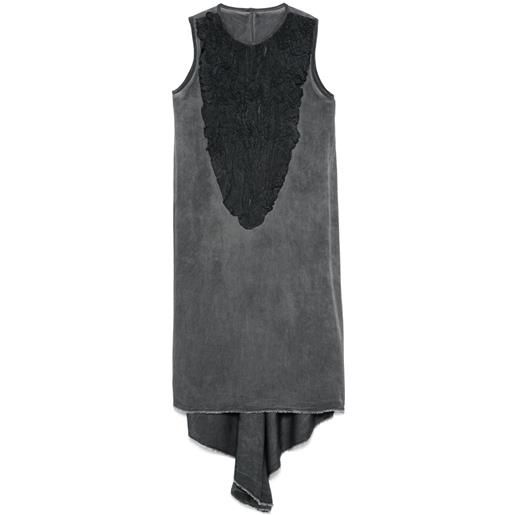 Isaac Sellam Experience abito midi con finiture in pelle - grigio