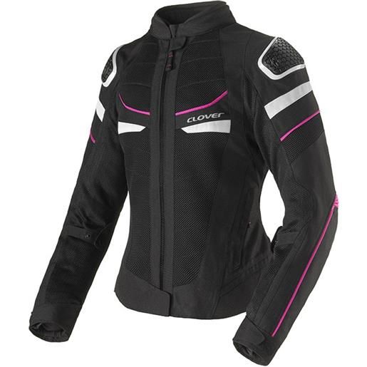 Clover giubbotto donna rainjet 3 wp - nero / fucsia