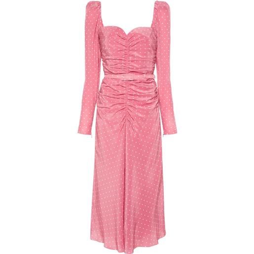 Alessandra Rich abito midi a pois - rosa