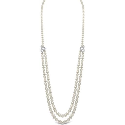 Yoko London collana in oro bianco 18 carati con diamanti e perle