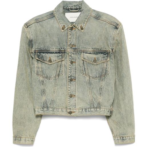 ENTIRE STUDIOS giacca denim shrunken con bottoni - blu