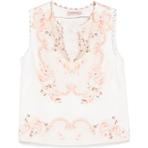 TWINSET top a fiori - toni neutri