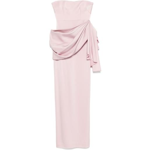 Alex Perry abito lungo in raso senza spalline - rosa