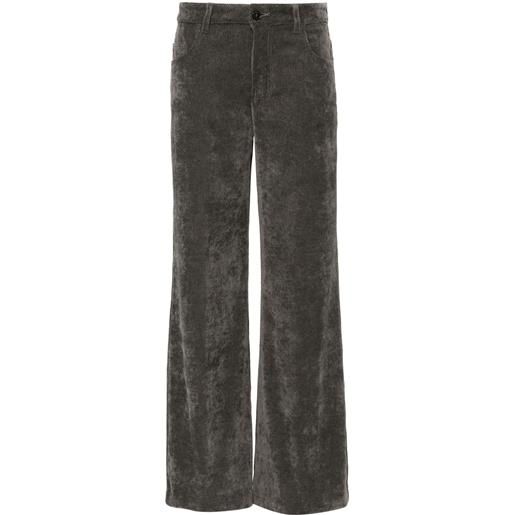 ERMANNO FIRENZE pantaloni a palazzo con applicazione logo - grigio