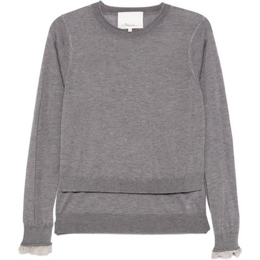 3.1 Phillip Lim top con design a strati - grigio