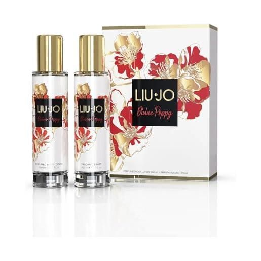 Liu Jo set divine poppy acqua corpo profumata 200ml e latte corpo profumato 200ml