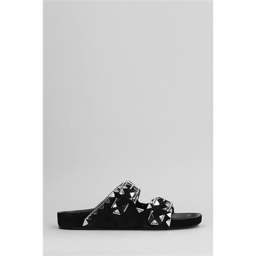 Isabel Marant sandali flats lennyo in camoscio nero
