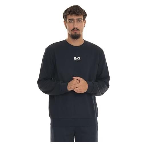 EA7 felpa girocollo uomo blu emporio armani 7 logo ea s blu