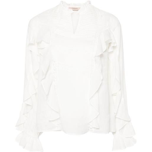 TWINSET blusa con dettagli in pizzo - bianco