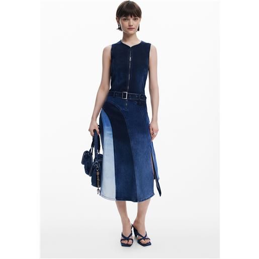 Desigual abito midi in denim con cintura