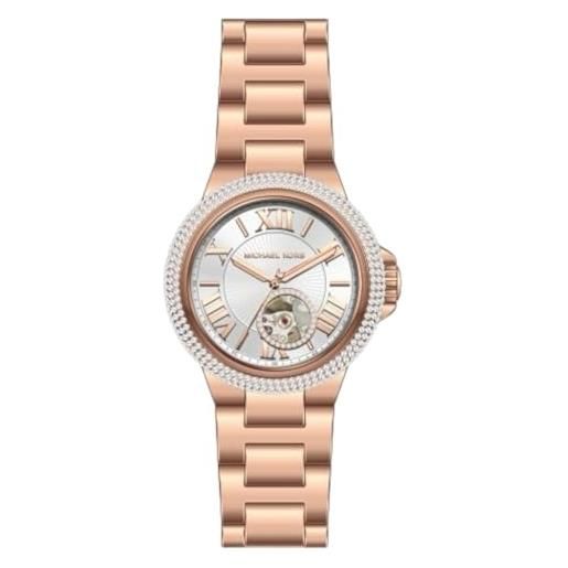 Michael Kors orologio camille da donna, movimento cronografo al quarzo da 33 mm con cinturino in acciaio inossidabile, 33 mm, oro ramato