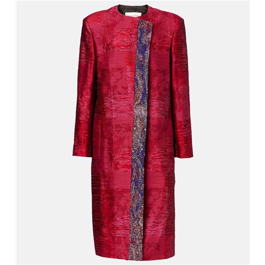 Dries Van Noten cappotto in jacquard di misto cotone