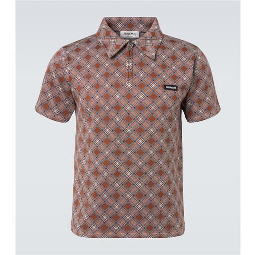 Miu Miu polo in jacquard di seta