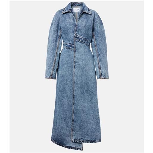 Alaia alaã¯a cappotto di jeans asimmetrico