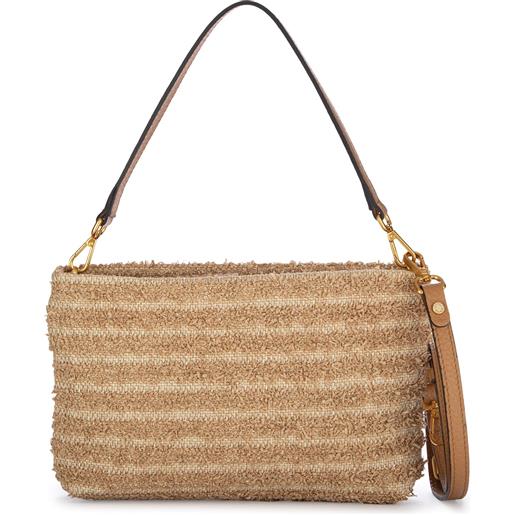 GIANNI CHIARINI | pochette a spalla frou brenda marrone chiaro