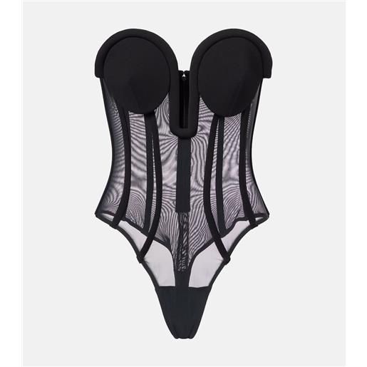 Jean Paul Gaultier body bustier in mesh