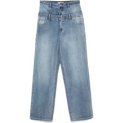 Tibi jeans con vita doppia - blu