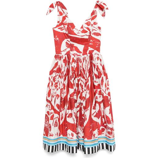 Stella Jean abito midi con stampa - rosso