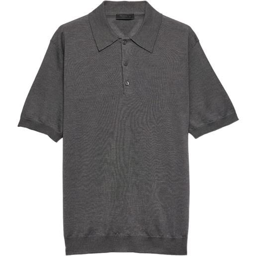 Prada polo in maglia - grigio