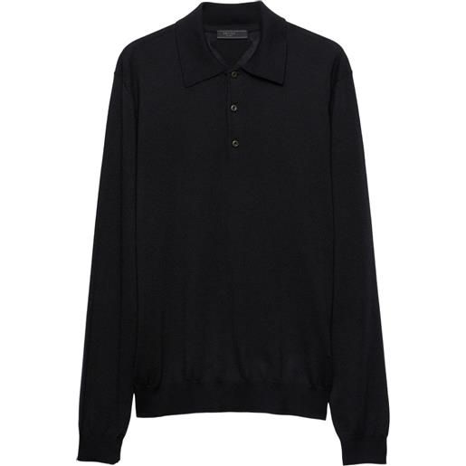 Prada polo in maglia - nero