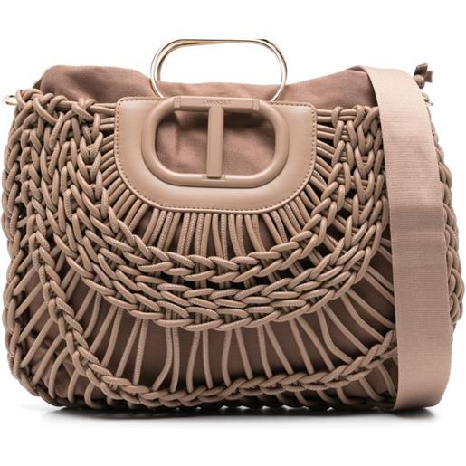 TWINSET borsa tote intrecciata - toni neutri