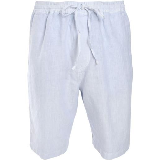 120% Lino shorts con coulisse - blu