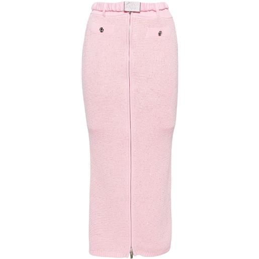 Alessandra Rich gonna a matita con paillettes - rosa