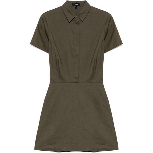 Theory abito svasato a maniche corte - verde