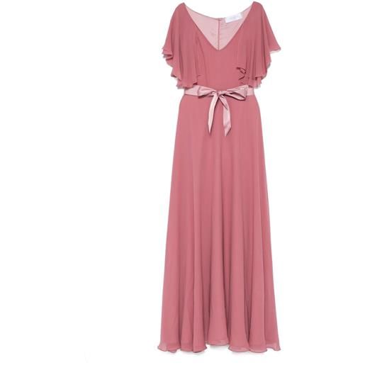 DE SANTIS abito lungo con ruches - rosa