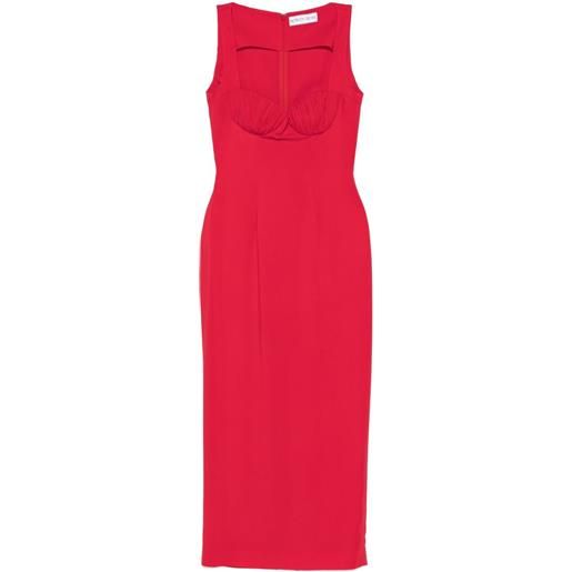 Rowen Rose abito lungo con arricciatura - rosso