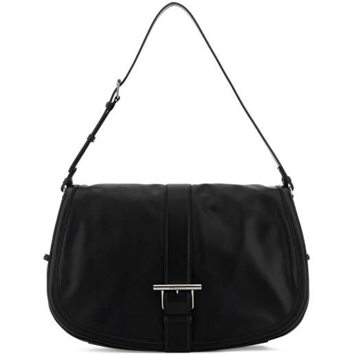 Alexander McQueen borsa messenger t-bar grande - nero