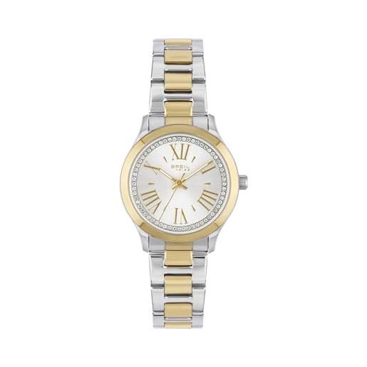 Breil orologio donna abby quadrante mono-colore argento movimento solo tempo - 3 lancette quarzo e bracciale acciaio colorato argento, oro ew0653