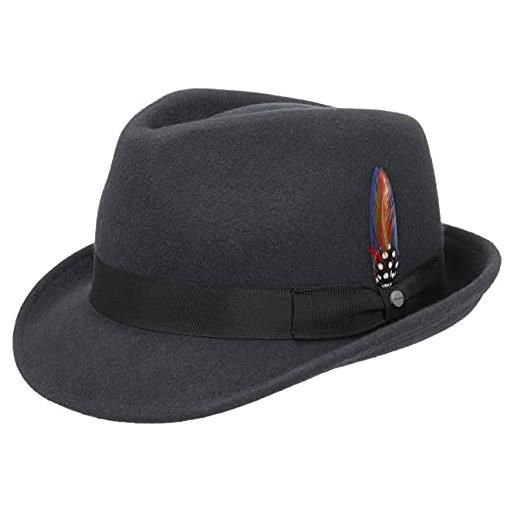 Stetson elkader cappello trilby donna/uomo - da uomo fedora con nastro in grosgrain estate/inverno primavera estate autunno inverno - l (58-59 cm) grigio
