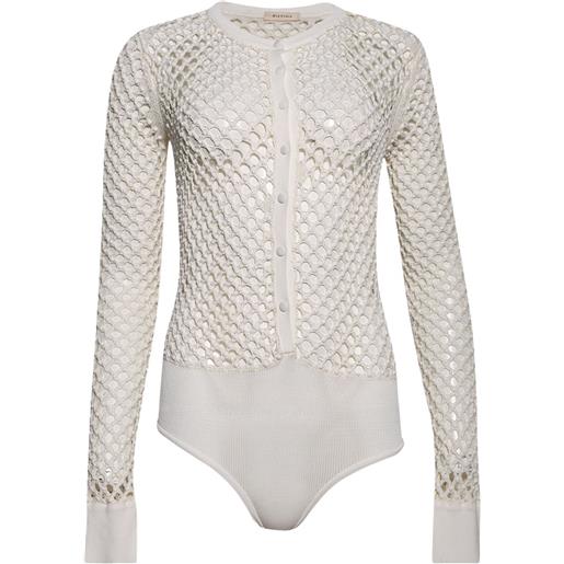diotima body zora all'uncinetto - bianco