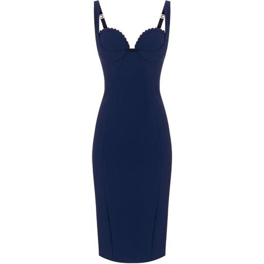 Elisabetta Franchi abito elasticizzato in crêpe - blu