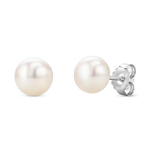 Orovi orecchini donna Oro 9Kt vero, con Diamanti e Zaffiri - Oro Bianco