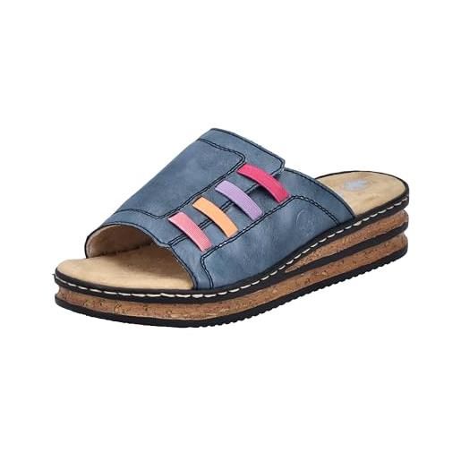 Rieker 629 M9 Ciabatte Donna In Ecopelle - Pantofole Comode Con Zeppa 4cm, Taglia Stretta - Foto 10