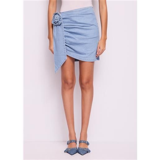 Denny Rose minigonna in denim di cotone